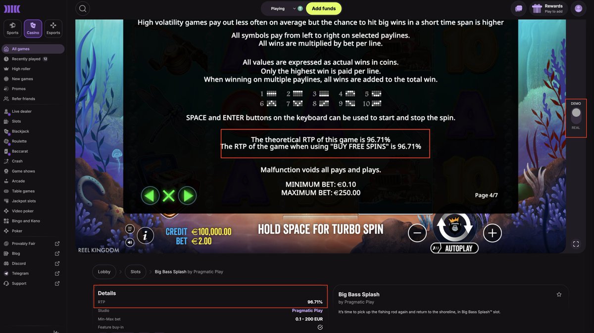 coinbetscom's tweet photo. CloudBet Call-Out

Big Bass RTP doesn’t match what’s advertised.

Advertised: 96.71%
Demo Mode: 96.71%
Real Play: 94.60%

A player found the real numbers don’t line up - and it’s not just one slot. Big Bass, Sweet Bonanza, and others appear to run at lower RTPs in live play than what’s publicly listed.

What do you think? Have you seen other casinos doing this?