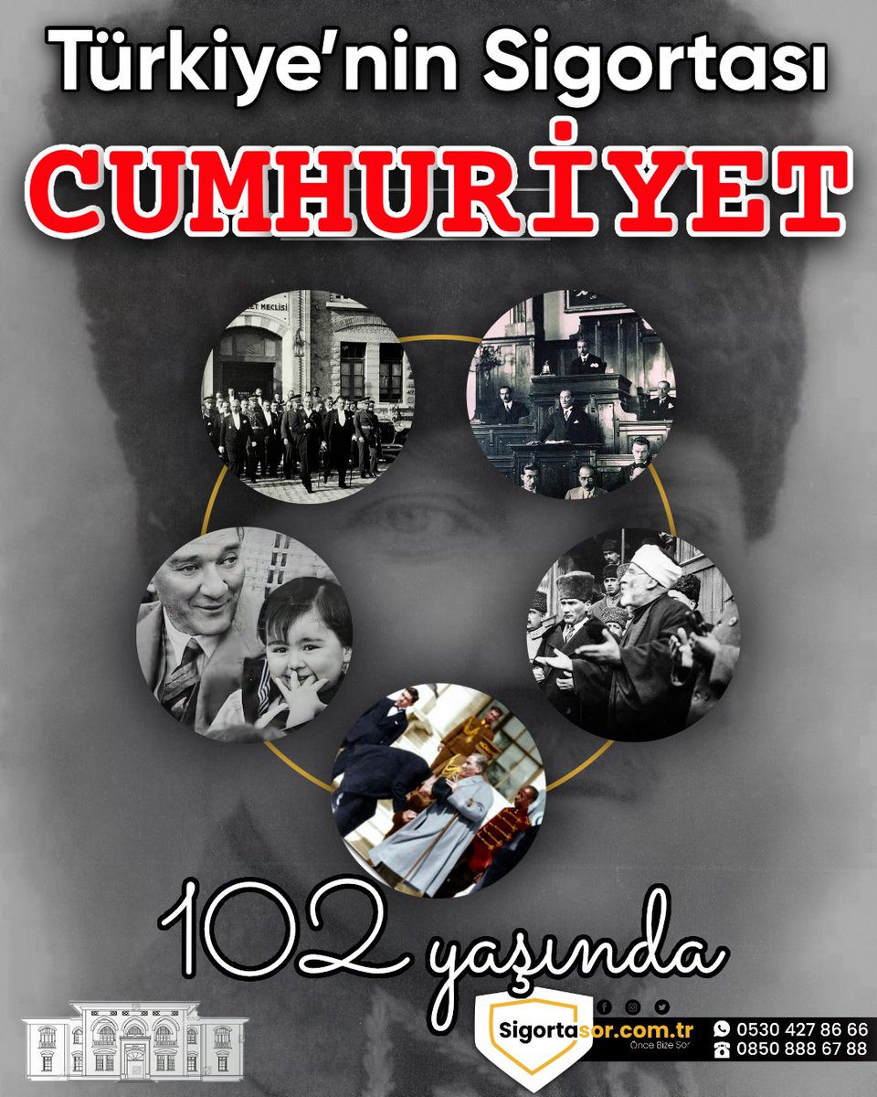 Türkiye’nin sigortası CUMHURİYET 102 yaşında 🥰
Tüm vatandaşlarımızın cumhuriyet bayramını en içten dileklerimizle kutlarız 🇹🇷

#SigortaSor #ÖnceBizeSor #Sigorta #29Ekim #Cumhuriyet #CumhuriyetBayramı