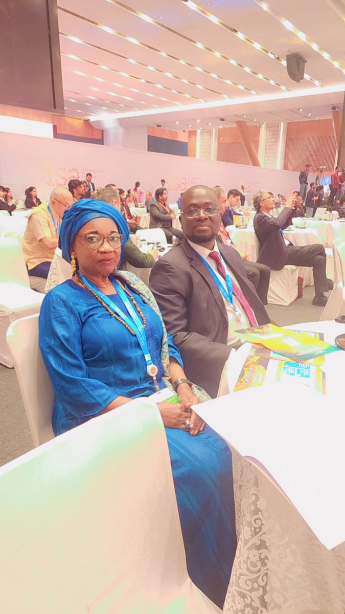 DHM EBRIAMA MBOOB and  / Liaison Officer Aji Fatoumatta Joof attending the "Third Day of the Eighth Session of the International Solar Alliance (ISA) Assembly
High-Level Conference on New Technologies for clean Energy Transition (Fourth Edition)"