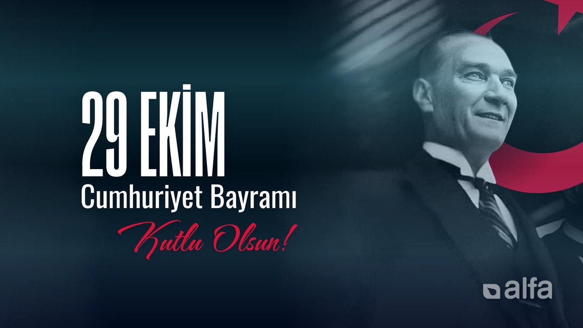 Cumhuriyetimizin 102. Yaşını büyük bir coşku ve gururla kutluyoruz! Ulu Önder Gazi Mustafa Kemal Atatürk’ün ve Cumhuriyet’in ışığıyla yarınlara ilerliyoruz.
 29 Ekim Cumhuriyet Bayramımız kutlu olsun!
#AlfaÇevre #AlfaÇevreTeknolojileri #CumhuriyetBayramı