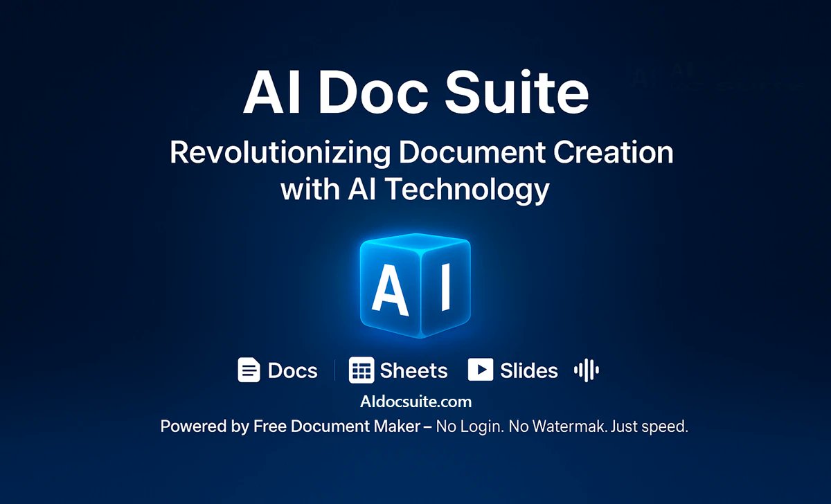 ai_doc_suite's tweet image. AI Doc Suite is redefining the way people create and manage documents online. Built by Free Document Maker,
freedocumentmaker.com/blogs/ai-doc-s…

#aidocsuite