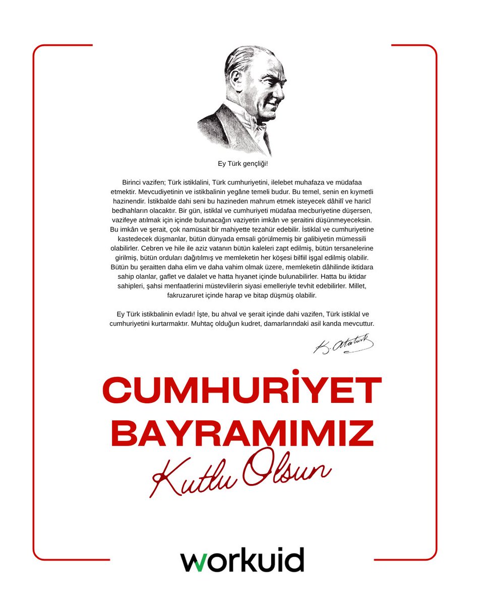workuid's tweet photo. 29 Ekim Cumhuriyet Bayramımız Kutlu Olsun! 🇹🇷 https://t.co/gbUbZQD7kH