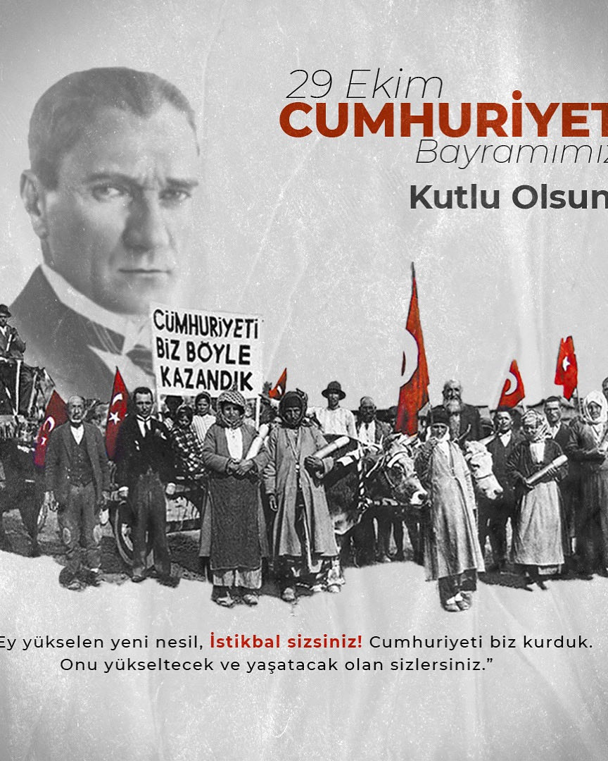 "Cumhuriyet; sizden fikri hür, vicdanı hür, irfanı hür nesiller ister." Mustafa Kemal ATATÜRK