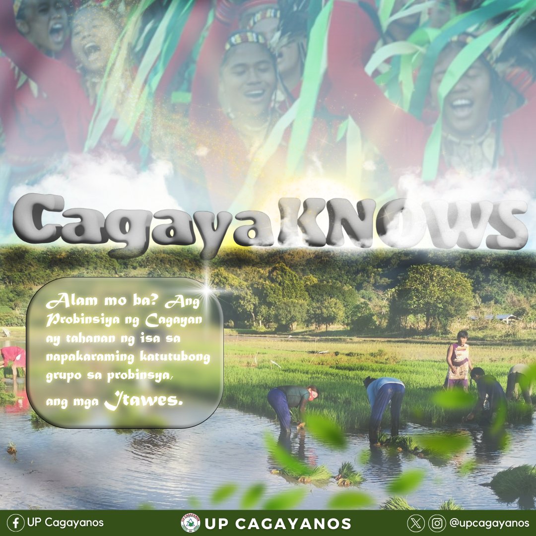 UPCagayanos's tweet photo. 𝐂𝐚𝐠𝐚𝐲𝐚𝐊𝐍𝐎𝐖𝐒 📷 𝗔𝗹𝗮𝗺 𝗺𝗼 𝗯𝗮? Ang probinsya ng Cagayan ay tahanan ng isa sa napakaraming katutubong grupo sa probinsya, ang mga 𝗜𝘁𝗮𝘄𝗲𝘀. https://t.co/Kt02r2GWVC