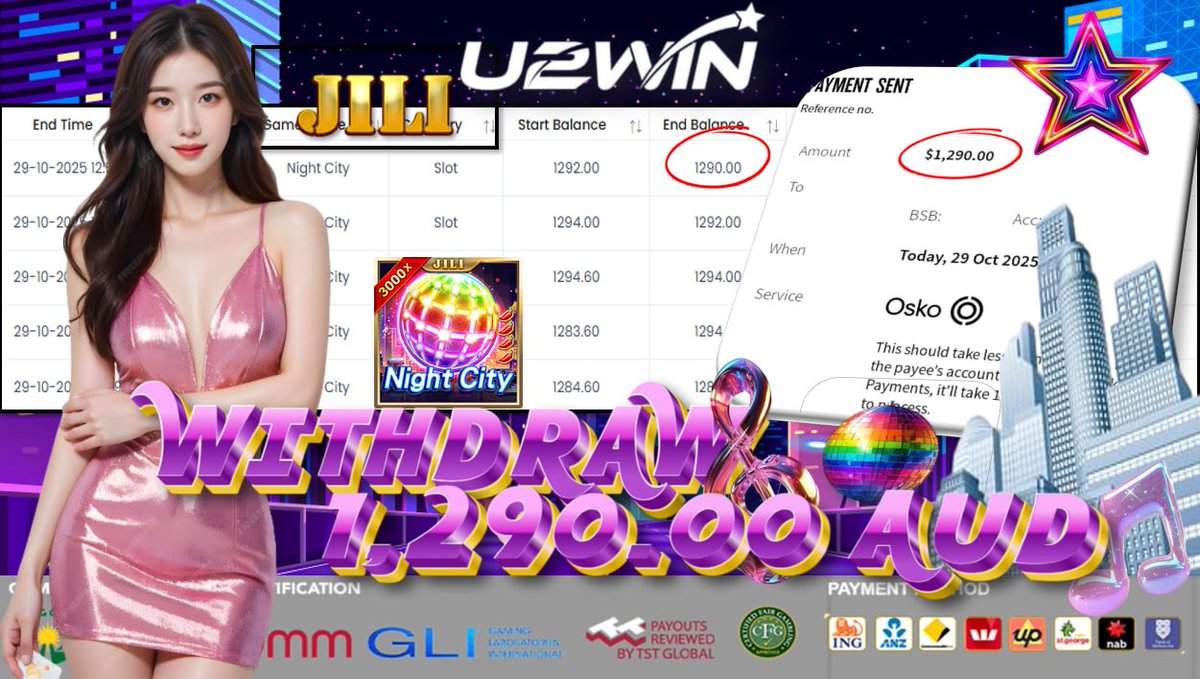 U2WINCOMPANY's tweet photo. 🤑🤑🤑🤑   : 75.00 AUD
🤑🤑🤑🤑   : 1,290.00 AUD  
🤑🤑🤑🤑   : 🎰🎰
🤑🤑🤑🤑   : NIGHT CITY
 🔍https://t.co/KmjwlMUIaG
🌟 https://t.co/WGPfh0peJW
🌟 https://t.co/ZnuT6zKXux https://t.co/ZnuT6zKXux
🌟 https://t.co/wW4Ix7L9UM
🕊 https://t.co/zhF71UfkDF https://t.co/XgiLGLGTwg https://t.co/qSSNgvVz8e