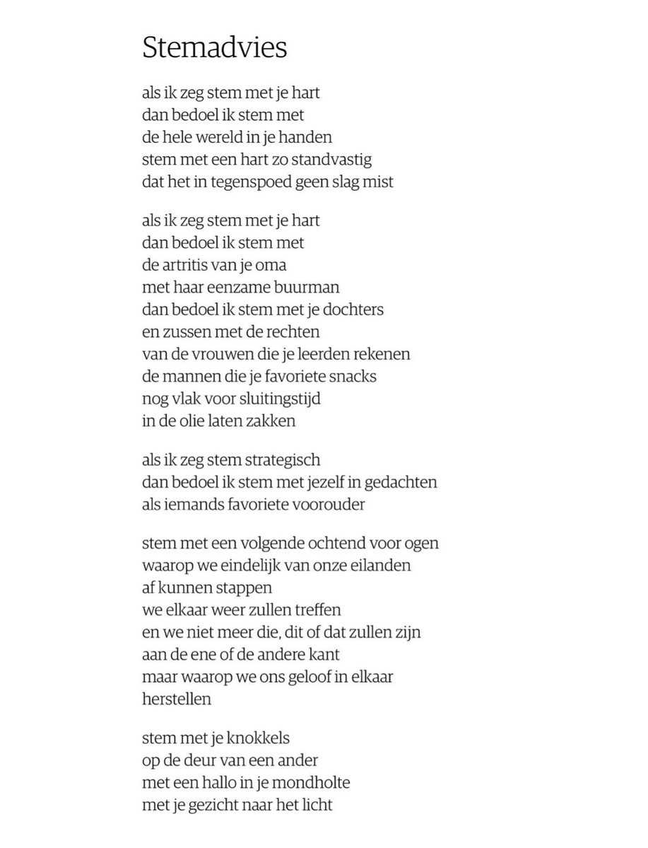 ‘Stemadvies’, Babs Gons (Dichter der Nederlanden)