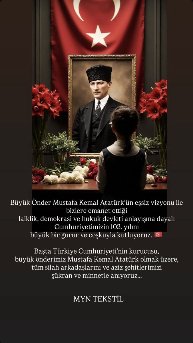 #29Ekim 102 yıldır aynı ilhamla…
Cumhuriyetimizin 102. yılı kutlu olsun. #atatürk 🇹🇷