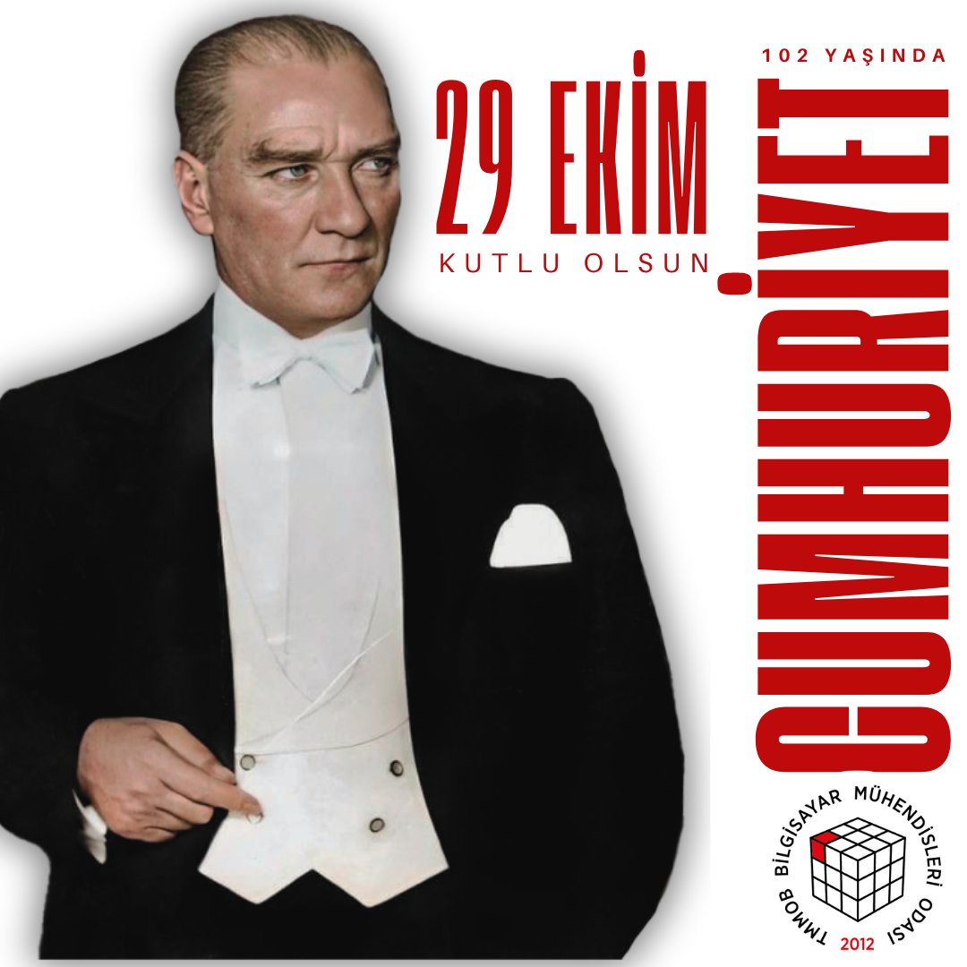 Cumhuriyetimizin 102. Yılı Kutlu Olsun!
Bilgisayar Mühendisleri Odası olarak tüm meslektaşlarımızın  ve yurttaşlarımızın Cumhuriyet Bayramını kutluyoruz.
l24.im/ORNBdjs