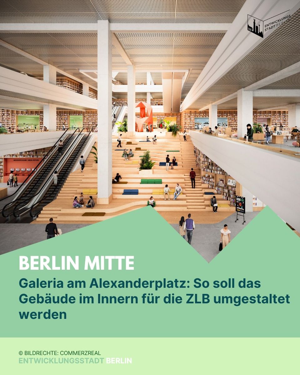 Am Alexanderplatz soll nach Wünschen des Senats künftig die ZLB in das umgebaute Galeria-Warenhaus einziehen. Eigentümer CommerzReal zeigt sich offen für die Pläne und hat bereits visualisiert, wie das Gebäude im Inneren dafür umgebaut werden soll:

entwicklungsstadt.de/galeria-am-ale…