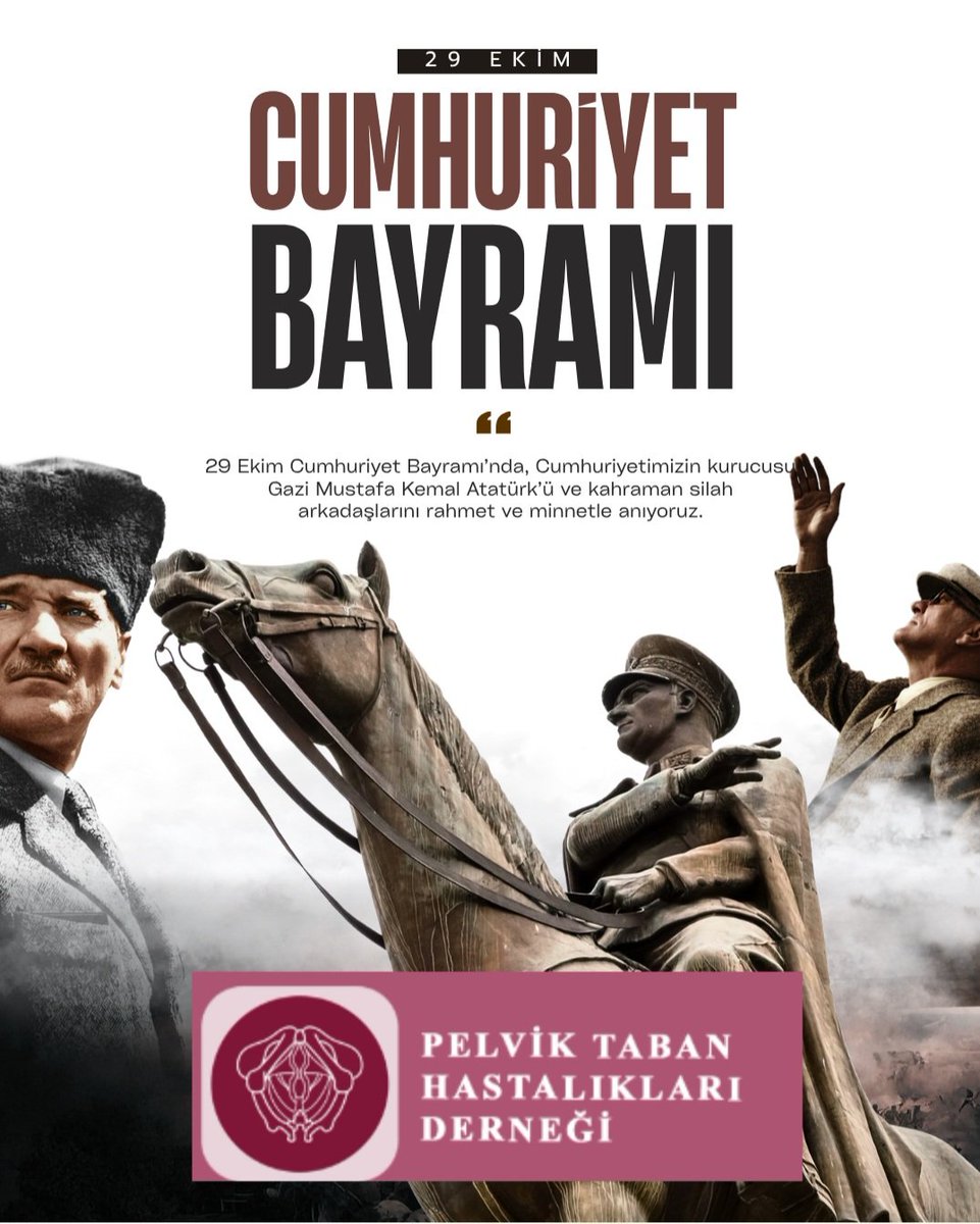 pthder's tweet photo. Cumhuriyet; aklın, bilimin ve özgürlüğün yoludur.
Bir ulusun yeniden doğuşunu, çağdaşlığın ve insan onurunun temellerini simgeler.
Cumhuriyetimizin 102. yılı kutlu olsun. 🇹🇷
#29Ekim #CumhuriyetBayramı #Cumhuriyet102Yaşında #BilimleGüçlüYarınlar #PelvikTabanHastalıklarıDerneği https://t.co/q46TQSy1ml