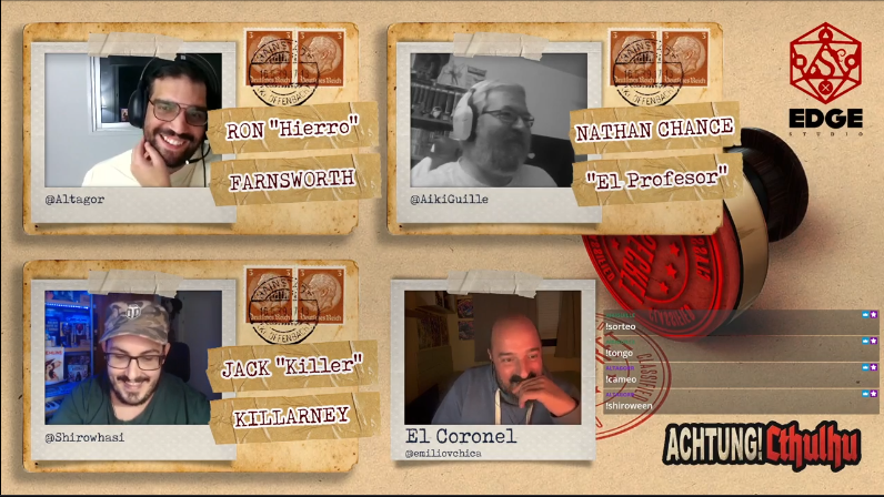 Ayer noche 2º acto de este "Héroes de Telemark" y seamos sinceros, pinta igual de mal para nuestros personajes que el 1º, por lo que sea. El bueno de <a href="/EmilioVChica/">EmilioV</a> intenta mantenernos vivos, pero se lo estamos poniendo bastante difícil 🤓 Del sorteo mejor no hablamos, vaya tongo!