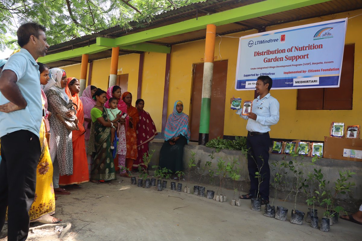 citizens_cf's tweet photo. Citizens Foundation & @LTIMindtreeOFCL under IVDP supported 75 women farmers in #Barpeta, #Assam by giving seeds & saplings for nutrition gardens—focusing on lactating mothers, children seniors. #BarpetaNutrition #IVDP #WomenFarmers
@WHO @WorldBank @CMOfficeAssam @CSAssam_ @MyGovAssamese @PIB_Guwahati @himantabiswa