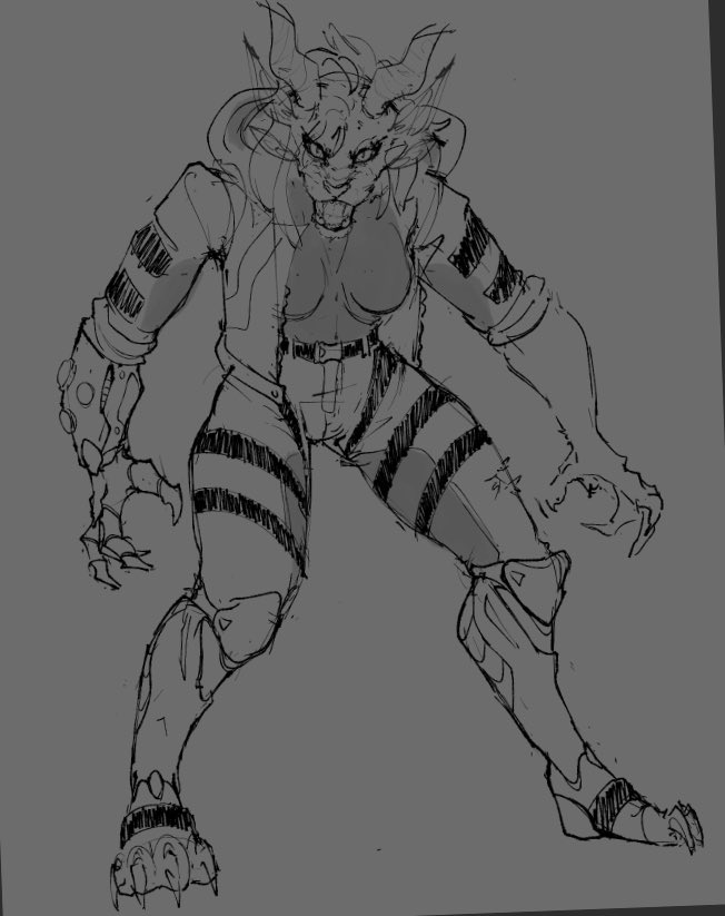 I also take full body sketches for €35 and half for €25! Like below. Aliens, monsters, furries etc welcome :)