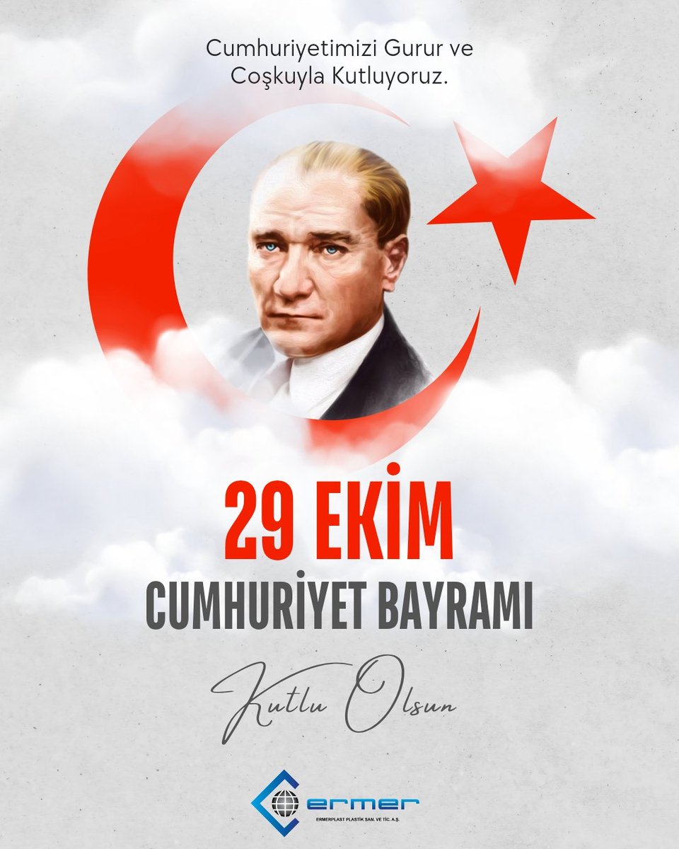 Ermerplast's tweet photo. 29 Ekim Cumhuriyet Bayramımız Kutlu Olsun!

#29ekim #cumhuriyetbayramı https://t.co/EhUZgZ8r1v