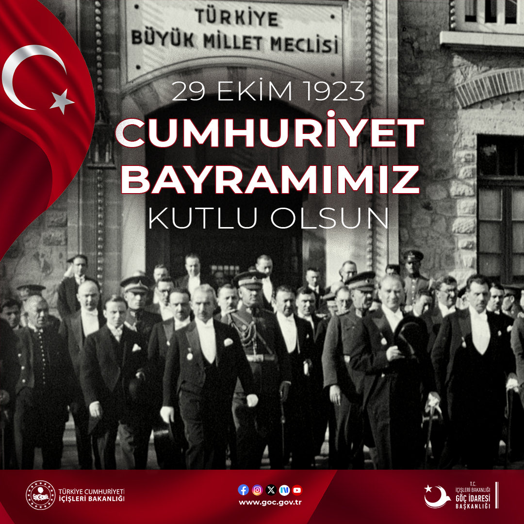 🇹🇷 Cumhuriyetimizin 102. Yılı Kutlu Olsun. 🇹🇷

Milletimizin bağımsızlık mücadelesinin en büyük eseri, birlik ve beraberliğimizin en güçlü teminatı olan Cumhuriyetimizin 102. yıl dönümünü büyük bir gurur ve coşkuyla kutluyoruz.

Başta Cumhuriyetimizin kurucusu Gazi Mustafa Kemal