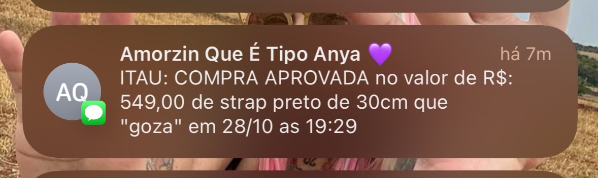 E hoje do NADA no meio dum evento eu quase gritei desesperado achando que tinham clonado meu cartão pelo retorno do SMS

Ai eu li a mensagem inteira e passei o resto da noite cascando de rir, eu so acompanhado da pessoa mais perfeita que existe nessa vida