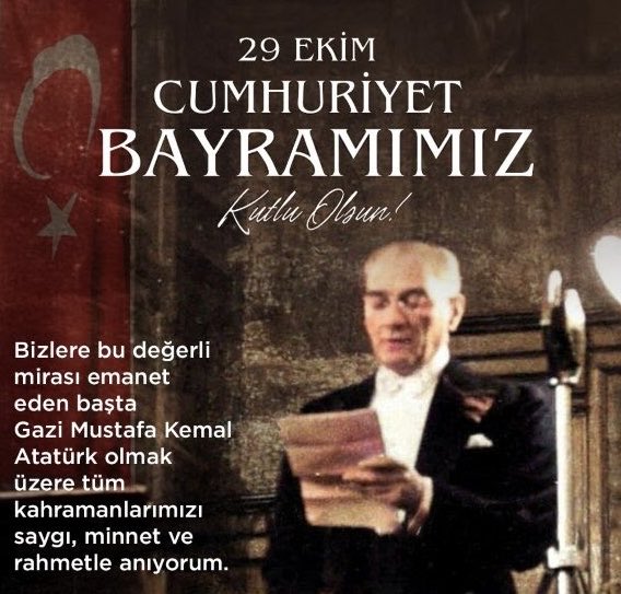 Bizlere bu değerli mirası emanet eden, başta Gazi Mustafa Kemal Atatürk olmak üzere, tüm kahramanlarımızı saygı minnet ve rahmetle anıyoruz 🇹🇷🇹🇷🇹🇷