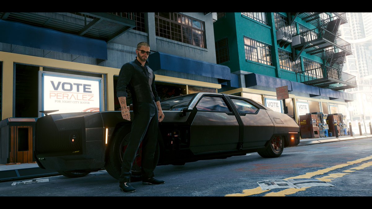 Zemfiriana_2077's tweet photo. #Cyberpunk2077 #VirtualPhotography #V #Vincent #NightCity #car #Chevillon https://t.co/hopCjIyoYu