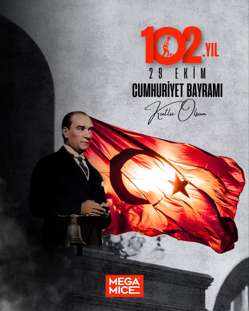 megamicepr's tweet photo. Gururumuz, yolumuz, ilhamımız: Cumhuriyet! 🇹🇷
Nice 102 yıllara…

#29Ekim #CumhuriyetBayramı #Megamice #Atamİzindeyiz https://t.co/IIHK1Z2pM9