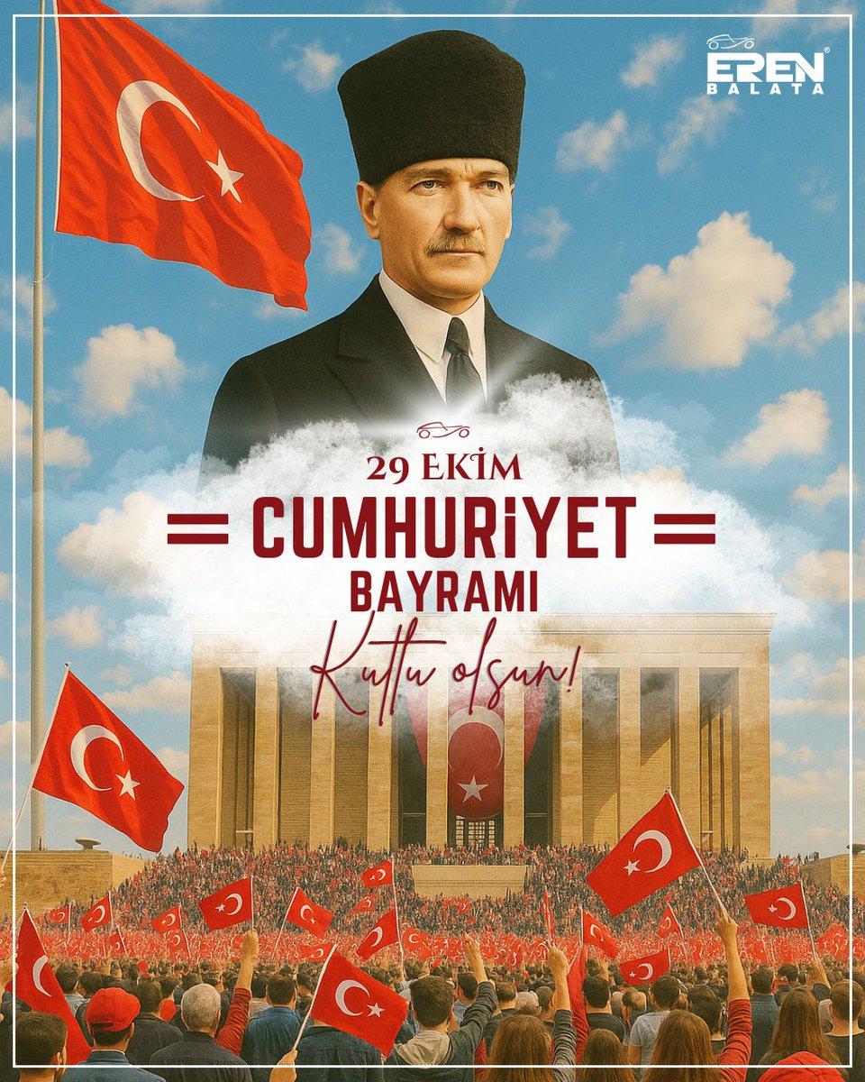 erenbalata's tweet photo. Cumhuriyet 102 yaşında!
Bayramımız kutlu olsun!

#CumhuriyetBayramı
#YaşasınCumhuriyet
#MustafaKemalAtatürk
#ErenBalata
#ErenBrake https://t.co/TIUBKDDqpQ