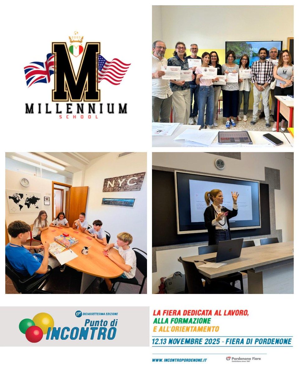 🇬🇧🇺🇸 Millennium School ti aspetta a Punto di Incontro 2025 con un punto informativo sui corsi di lingue straniere, italiano per stranieri e certificazioni internazionali – in qualità di Centro Ufficiale di Preparazione Esami Cambridge. 
💡 Test linguistici gratuiti, proget...