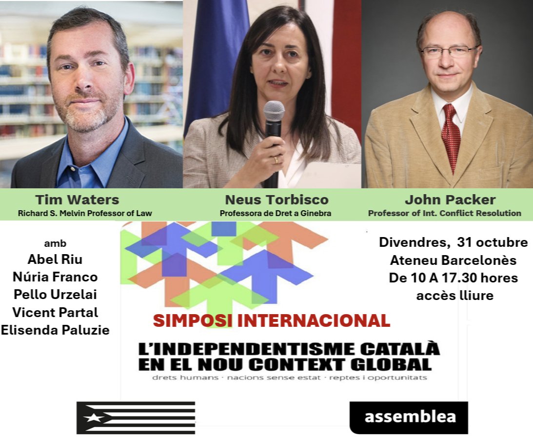 tonistrubellt's tweet photo. Simposi Internacional "L'independentisme català en el nou context global" amb experts internacionals i de casa. Aquest divendres a l'Ateneu  Barcelonès. Accès lliure @assemblea @assemblea_int https://t.co/T1Ttpu7vOo