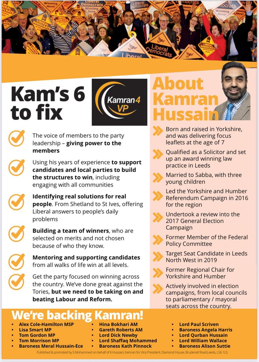 kam_hussain5's tweet image. Thank you very much to all those that have messaged to say that they have voted me for Party Vice President &amp;amp; for those still thinking, please do have a look at my manifesto. Thank you #Kamran4VP #LibDems