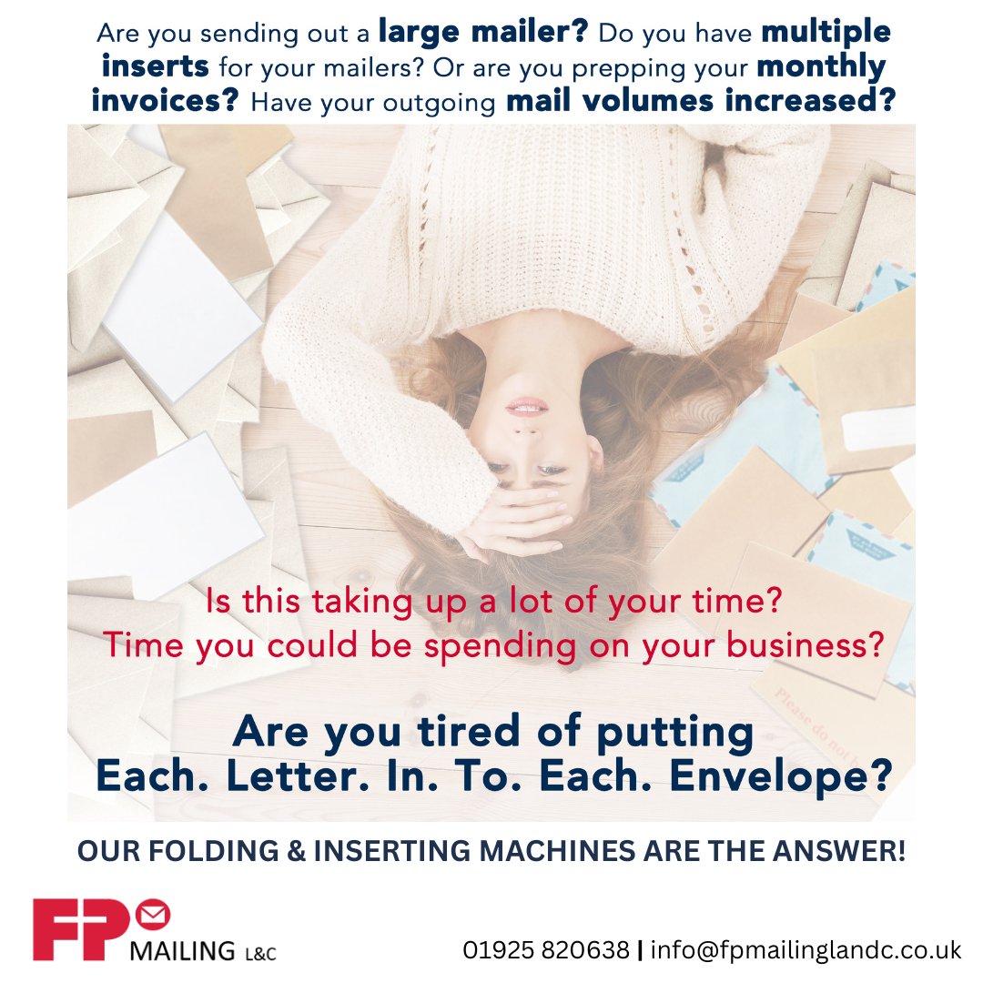 FPMailingLandC's tweet image. Automate your post room with our folder‑inserters.

They fold, insert, seal and stack at the push of a button. No more manual stuffing!

Choose from models like FPi 700, 2700, 4800 or 5700 to match your volume. Learn more here: 

fpmailinglandc.co.uk/folder-inserte… 

#MailAutomation