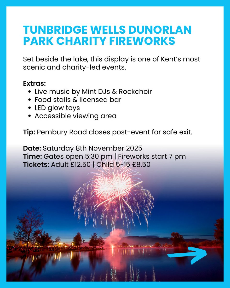 KentSchoolJobs's tweet image. We’ve picked 7 of Kent’s most family-friendly firework events.

Head to our blog for full details, ticket links, and more Bonfire Night inspiration 👉 kent-teach.com/Blog/post/2025…

Which event are you thinking of going to this year?

#BonfireNightKent #KentEvents #Fireworks2025