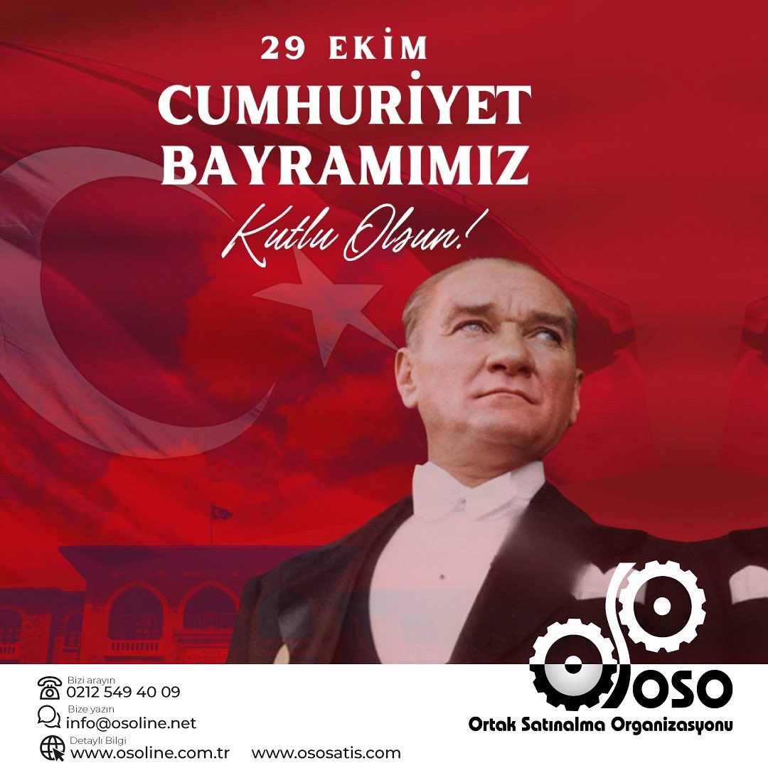 OSOLINE_'s tweet image. Cumhuriyetimizin 102. yılı kutlu olsun!
Bugün; bağımsızlığın, eşitliğin ve özgürlüğün temellerini atan büyük bir devrimin yıldönümü.
Atatürk’ün izinde, üretimle, dayanışmayla ve ortak akılla geleceğe yürümeye devam ediyoruz.
#29Ekim #CumhuriyetBayramı #OSO