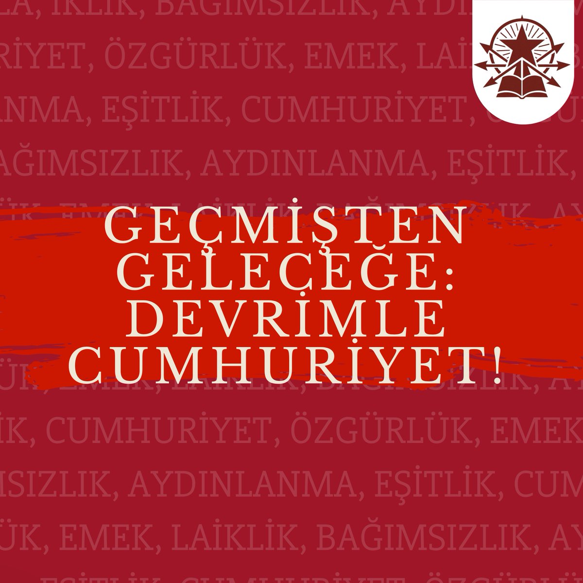 Cumhuriyet, bir yönetim biçiminden öte; halkın iradesini, aklını ve emeğini esas alan bir yaşam felsefesidir. 

102 yıl önce yakılan o büyük devrim meşalesinin ışığında; özgürlüğü, eşitliği ve adaleti yeniden hatırlıyoruz.

Yaşasın devrimci Cumhuriyet ruhu!