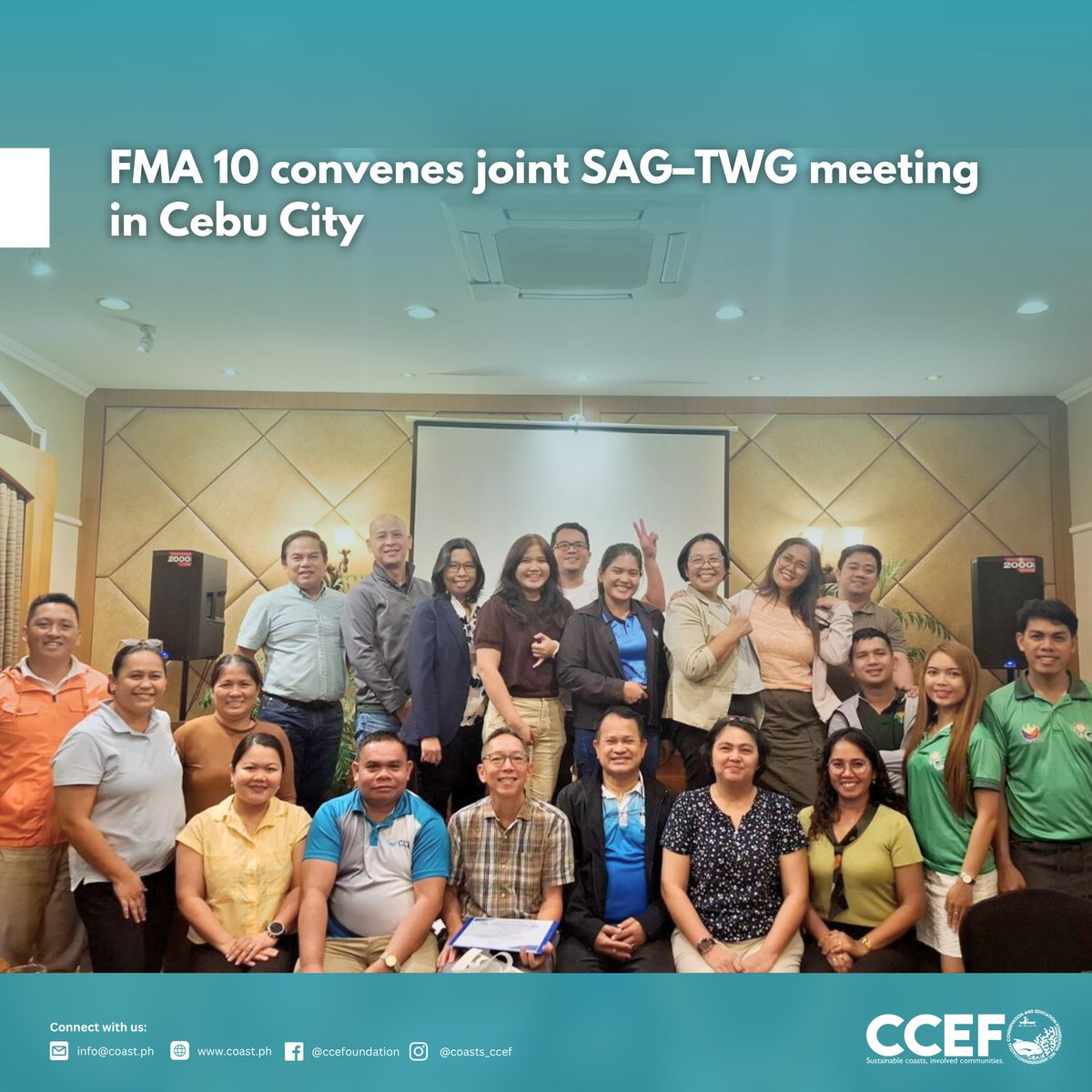 CCEF_PH's tweet image. October 27–28, 2025 | Cebu City - CCEF participated in the Joint SAG and TWG Meeting for Fisheries Management Area (FMA) 10, a multi-sectoral platform that drives sustainable fisheries across Eastern and Central Visayas.

𝘙𝘦𝘢𝘥 𝘮𝘰𝘳𝘦: coast.ph/ccef-news/10/f…
