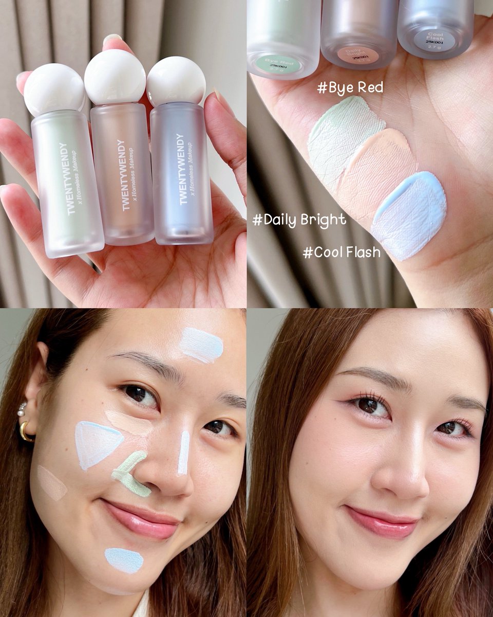 TWENTYWENDY ทำถึงมาก ออก Lumibright Filter Tone Up Corrector ลงก่อนแต่งหน้าช่วยให้ผิวใส เนียน ปกปิดรอยดำแดงดีเว่อ หน้ามีมิติสุดๆ
🩵Cool Flash : สีฟ้า ลดความเหลืองของผิว ผิวสว่าง หน้าไม่ดรอป บำรุงให้ผิวใสขึ้นด้วยน้า
💚Bye Red : สีเขียว ช่วยเบลอรอยแดง รอยสิว ช่วยปลอบประโลมผิวอีก