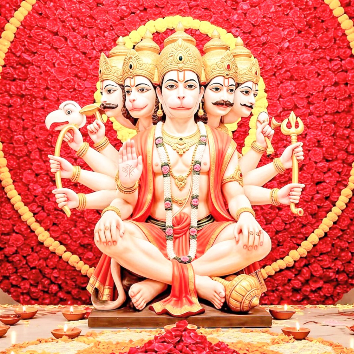 पांच मुखों का तेज, अंधकार का अंत।
जय श्री पंचमुखी हनुमान 🙏