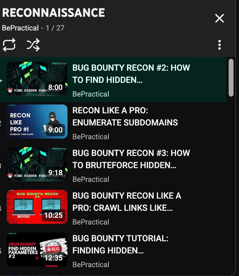 thehacktivator's tweet image. Want to learn interesting recon techniques for free?

27 bite-sized, demo-first videos for beginners — subdomains, content &amp;amp; param discovery, bypassing 403s, vhosts &amp;amp; monitoring. 

Start here: youtube.com/watch?v=HVz9WY…