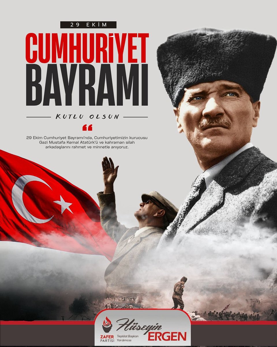 🇹🇷 Cumhuriyetimizin 102. yılı kutlu olsun!
Gazi Mustafa Kemal Atatürk ve silah arkadaşlarını saygı, minnet ve rahmetle anıyoruz
