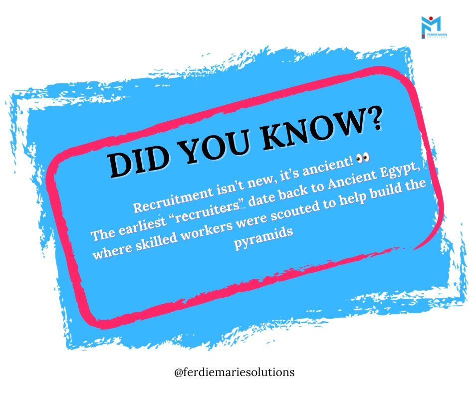 FerdieMarieS's tweet image. Fast forward to today, and recruitment has evolved from stone tablets to smartphones.📱💬
One thing hasn’t changed though the mission to find the right talent for the right role 💪
#FunFactWednesday #RecruitmentEvolution #ferdiemariesolutions #TalentTalks #CareerFacts