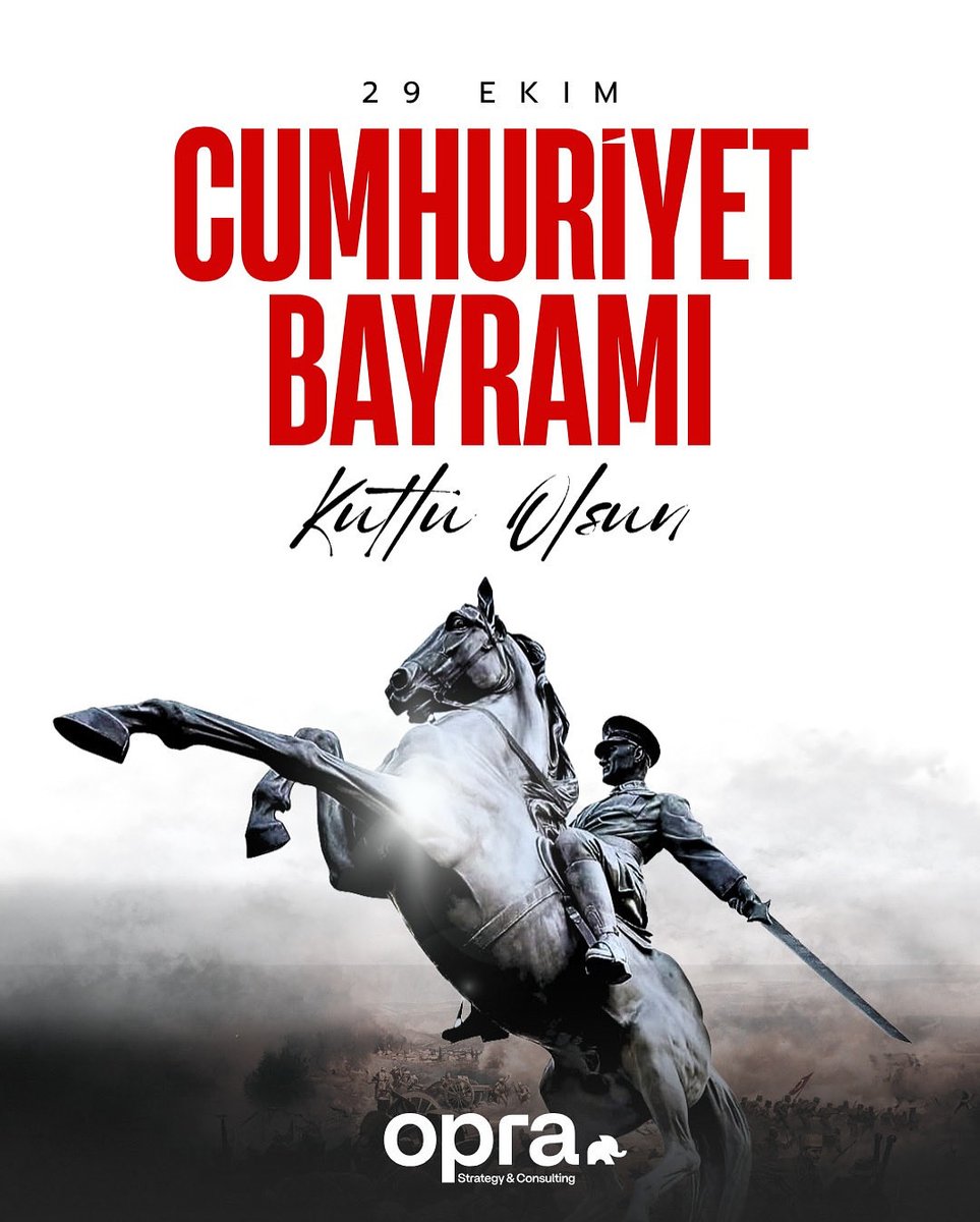 🇹🇷 Cumhuriyet; Atatürk’ün bize bıraktığı en büyük armağan, özgürlüğün ve yeniliğin temeli.
Biz #OPRAStrategy olarak üreten, düşünen ve geleceği inşa eden bir Türkiye için çalışıyoruz.

#29Ekim #CumhuriyetBayramı #Atatürk #StratejiKazandırır