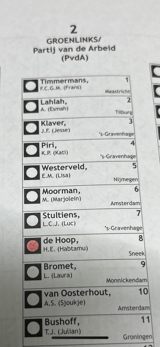 RandySnoyl's tweet image. De burgerplicht is volbracht. Mijn stem gaat vandaag naar @HabtamudeHoop #GLPvdA