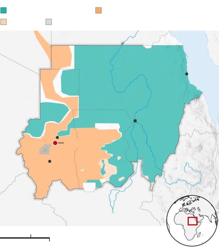 Benomer11's tweet image. صحيفة الغارديان البريطانية تنشر خريطة السيطرة العسكرية 

استناداً علي @Vista_CEO