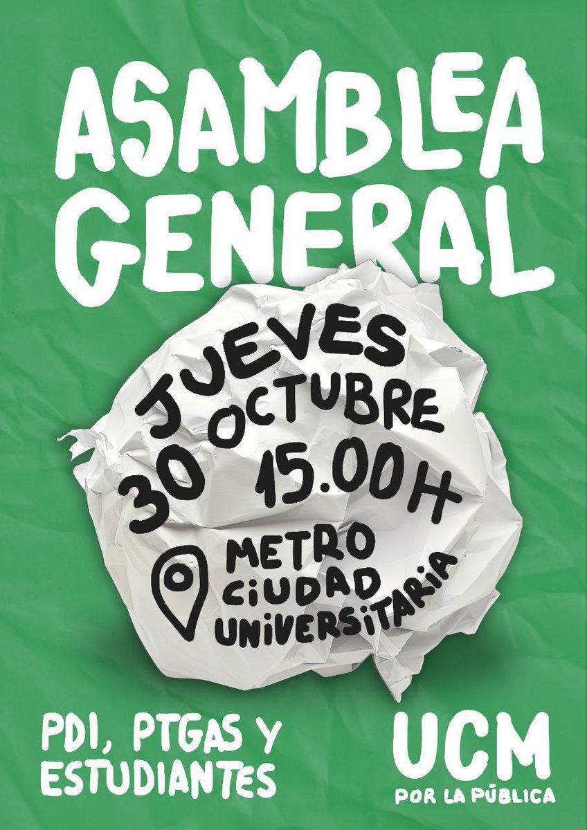 Si no hay respiro para las Públicas, no habrá paz para quienes nos asfixian 💥 💚💚💚 En defensa de la Educación Superior Pública 
<a href="/EVicianaDuro/">Emilio Viciana</a>
<a href="/unicomplutense/">Complutense</a>
<a href="/IdiazAyuso/">Isabel Díaz Ayuso</a>
<a href="/DianaMorantR/">Diana Morant</a>
<a href="/Pilar_Alegria/">Pilar Alegría</a>