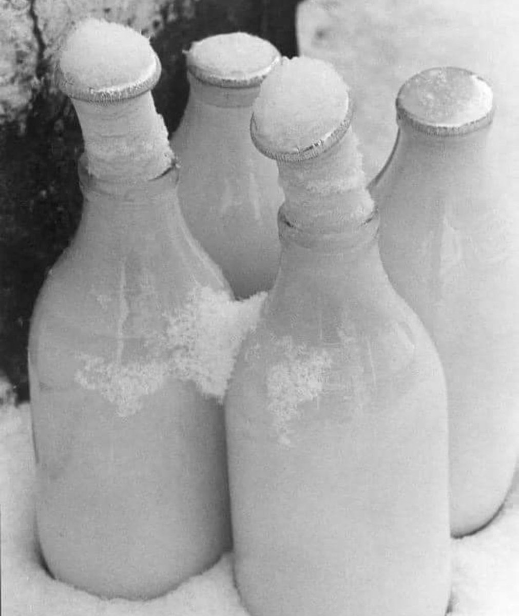 I procrastinate today because:

I have a nostalgic urge to collect images of frozen milk bottles on doorsteps. Here's one.
#WritingCommunity
#writerslife
#writersoftwitter