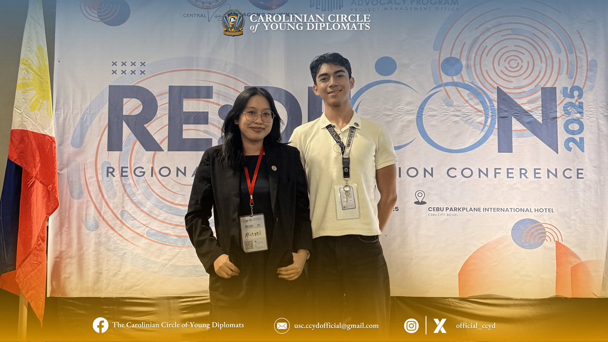official_ccyd's tweet photo. 𝗖𝗖𝗬𝗗 @ 𝗥𝗘:𝗗𝗘𝗖𝗢𝗡 𝟮𝟬𝟮𝟱 (𝗥𝗲𝗴𝗶𝗼𝗻 𝗩𝗜𝗜) 🌐🧩🤝

The CCYD, represented by Rt. Hon. Mitzel Claire Chan &amp; Rt. Hon. Ryle Joshua Fua, proudly attended the DILG’s: 2025 Re:DeCon. This was held on October 27-28, 2025 at the Cebu Parklane International Hotel. https://t.co/QfISJjNreh