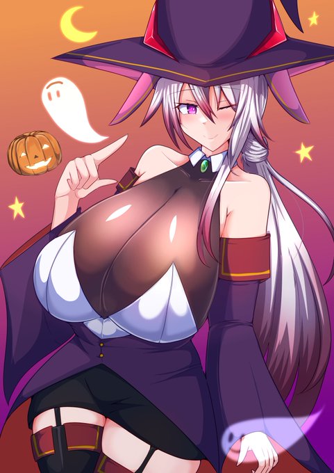 ハロウィンウチノコ絵です、魔女コスです 