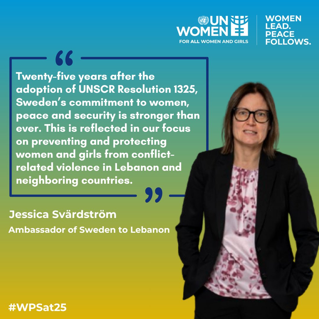 Marking 25 years since #UNSCR1325, Ambassadors in 🇱🇧 reaffirm their commitment to advancing #WomenPeaceSecurity agenda, ensuring women’s voices, leadership &amp;rights remain central to peacebuilding,recovery &amp; decision-making across 🇱🇧

Check out their powerful messages of support👇
