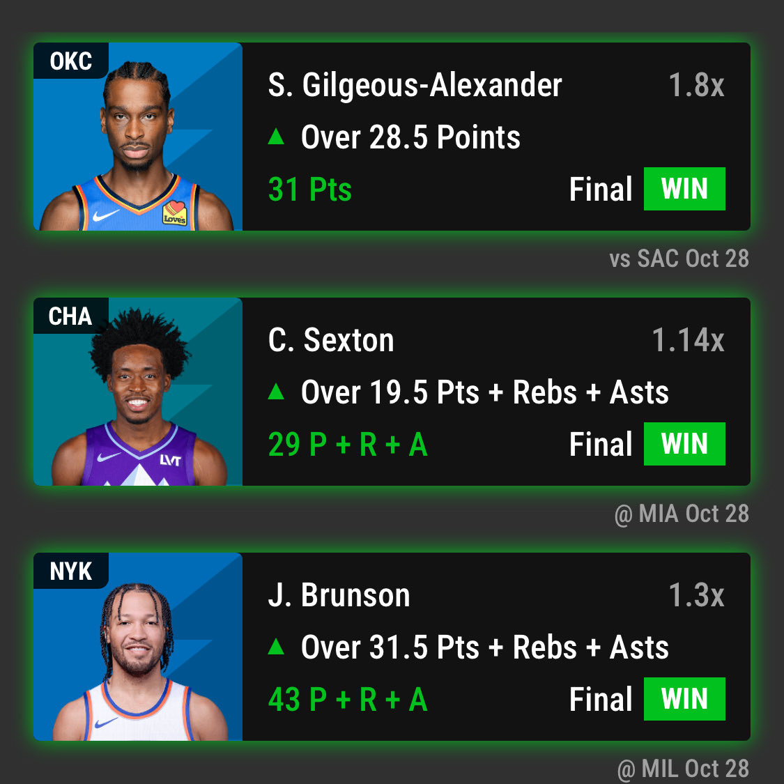 Wheeler4Lifee's tweet photo. MTF SMACKED AGAIN✅ 

Shai &amp; Sexton and Brunson never fails! 

Another day, another SMACK
Daily props &amp; parlays loading 🔥
❤️ + follow to stay locked in! #FreePlays #SportsBets https://t.co/b4QjtG2RjW