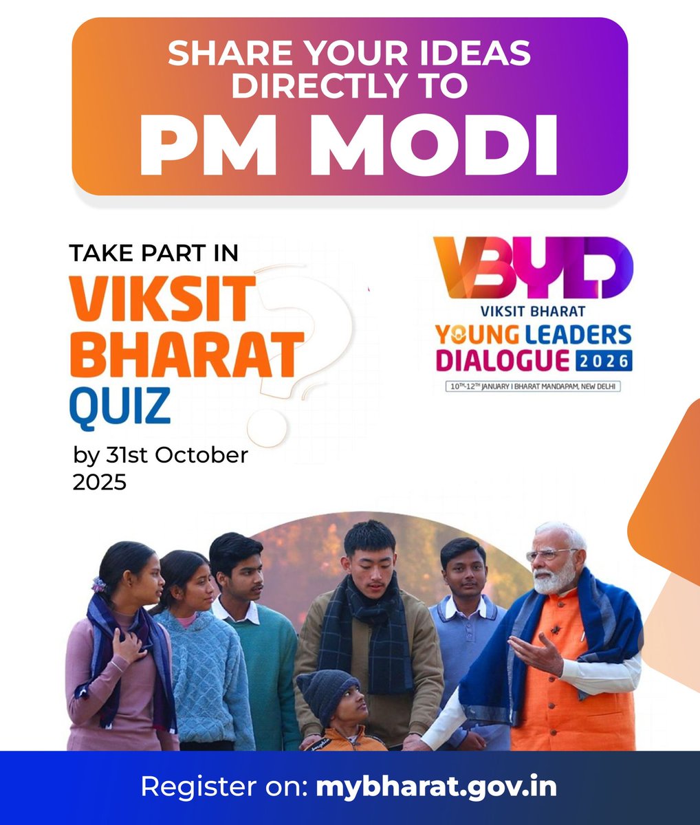 Participate in the Viksit Bharat Quiz 2026 and get a chance to contribute meaningfully to the vision of Viksit Bharat <a href="/2047/">Galina Dolenko</a>.
Visit: quiz.mygov.in/quiz/viksit-bh…