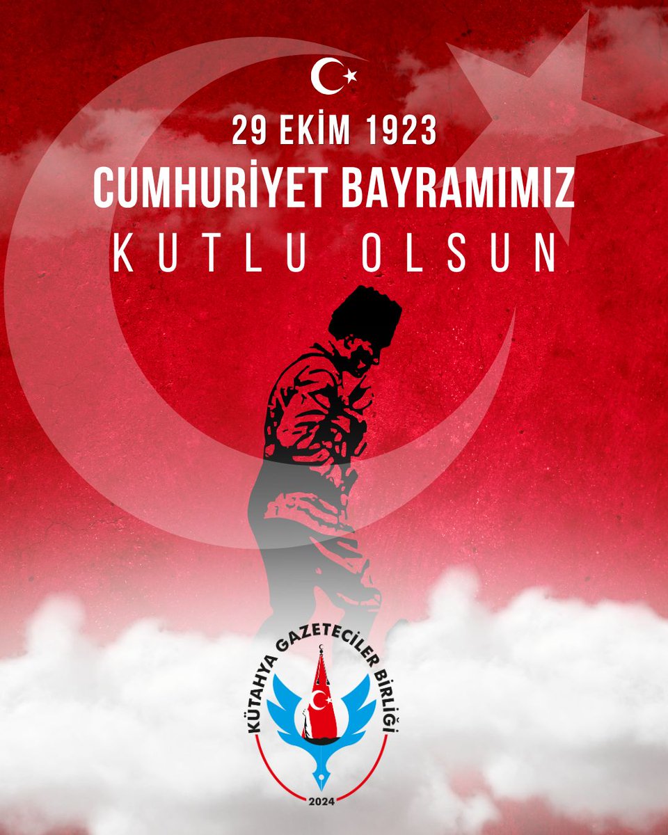 🇹🇷 29 Ekim 1923
Bağımsızlığımızın, özgürlüğümüzün ve Cumhuriyetimizin doğum günü…
Nice 102 yıllara, Cumhuriyetimizin ışığı hiç sönmesin! ✨
#CumhuriyetBayramı #29Ekim #KütahyaGazetecilerBirliği