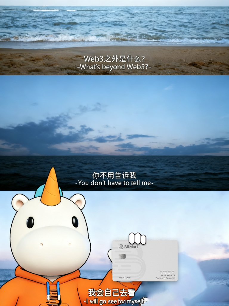 BitMart_zh's tweet image. -不用告诉我 #Web3 之外是什么 
-我会用我的 #BitMartCard 去看🌊

开卡看世界🌍：bitmart.com/zh-CN/sell-to-…