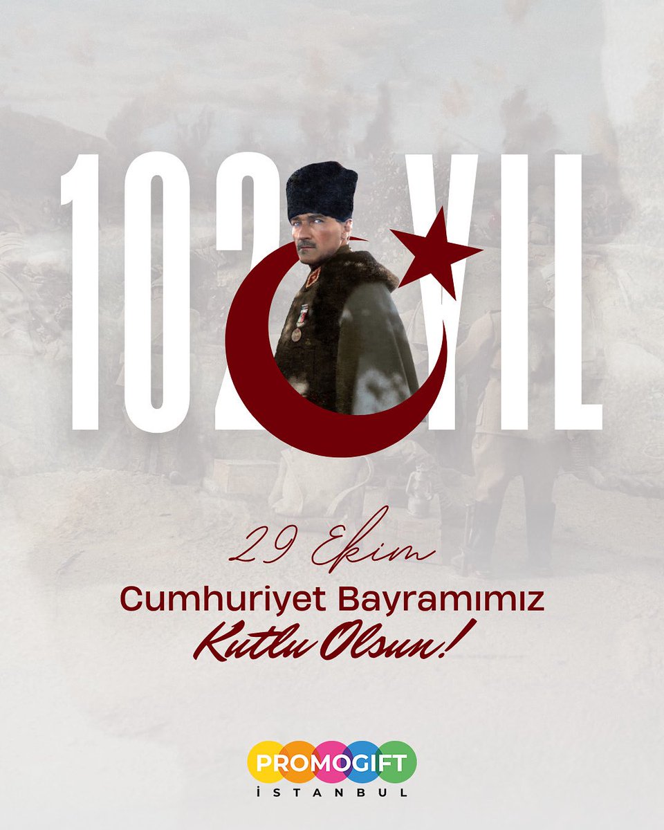 promogiftist's tweet photo. Cumhuriyetimizin 102. yılında, geleceğe umutla bakıyor ve daha da güçleniyoruz. 29 Ekim Cumhuriyet Bayramımız kutlu olsun!🇹🇷 https://t.co/FZAzHyJVH0